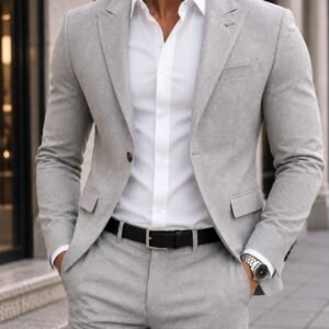 Kostum Premium Light Grey – Slim Fit Elegance
