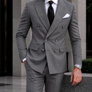 Kostum Premium Double-Breasted Medium Grey
