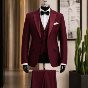 Kostum Premium Ceremony Burgundy – 4 Pjesë