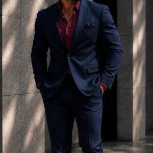 Kostum Premium Navy – Burgundy Combination
