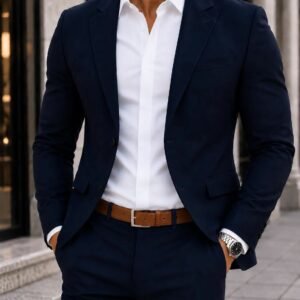 Kostum Premium Navy Blue – Slim Fit Elegance