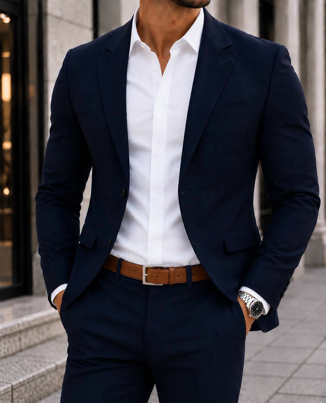 Kostum Premium Navy Blue – Slim Fit Elegance