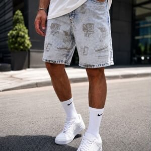 Shorce Denim Light Washed Graphic Premium