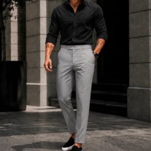 Outfit Premium Smart Casual – Black & Light Grey Edition