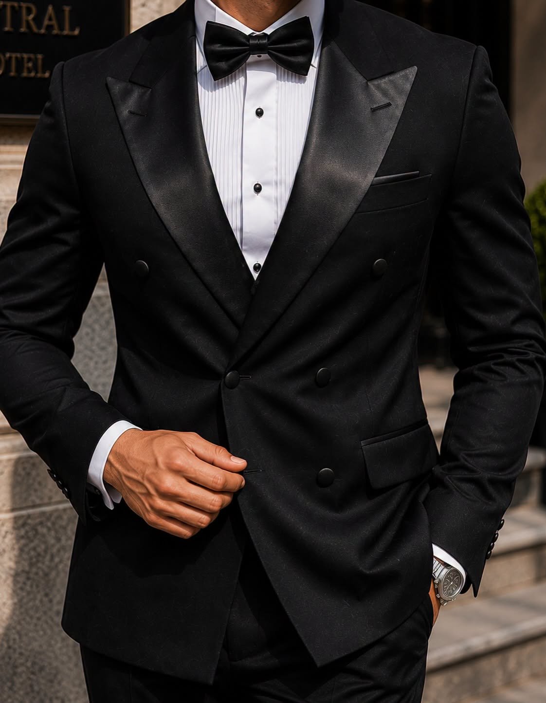 Kostum Premium Tuxedo Double-Breasted Black Edition