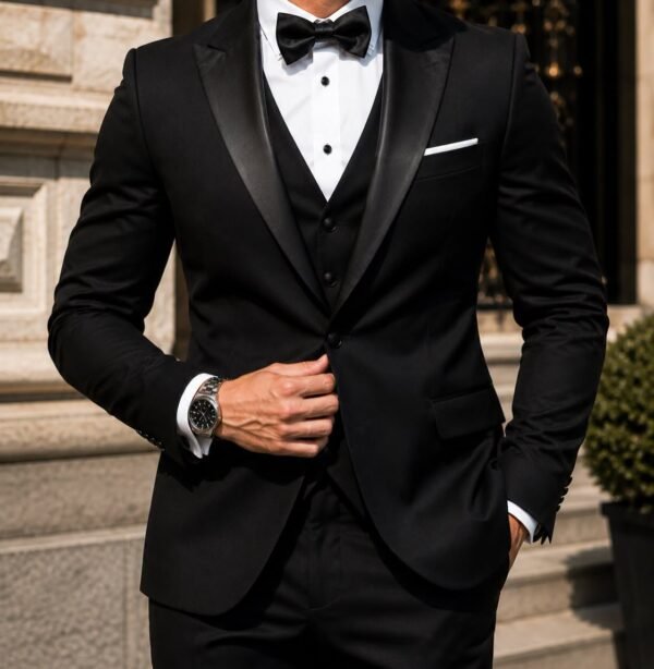 Kostum Premium Tuxedo 3-Pjesësh – Black Edition