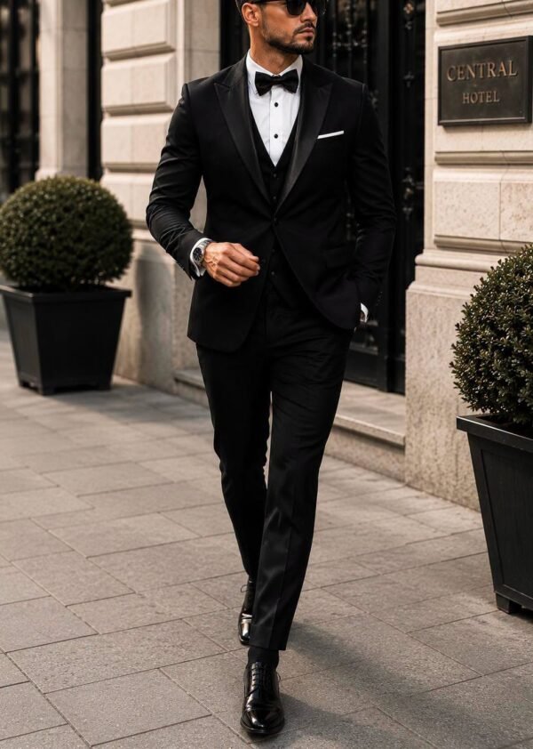 Kostum Premium Tuxedo 3-Pjesësh – Black Edition