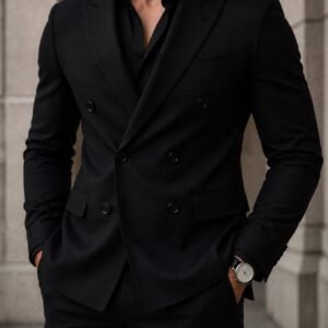 Kostum Premium Double-Breasted – Total Black