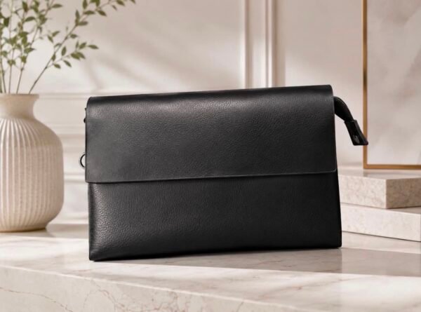 Çantë Premium për Meshkuj – Black Leather