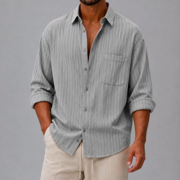 Këmishë Premium Textured Stripe – Relaxed Fit