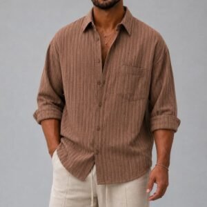 Këmishë Premium Textured Stripe – Relaxed Fit