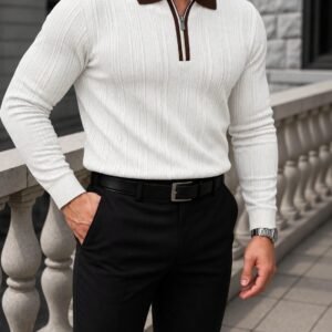 PREMIUM TEXTURED ZIP POLO – SIGNATURE COLLECTION
