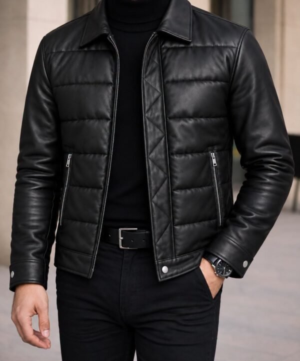Leather Look Puffer Jacket – Luxury Edition