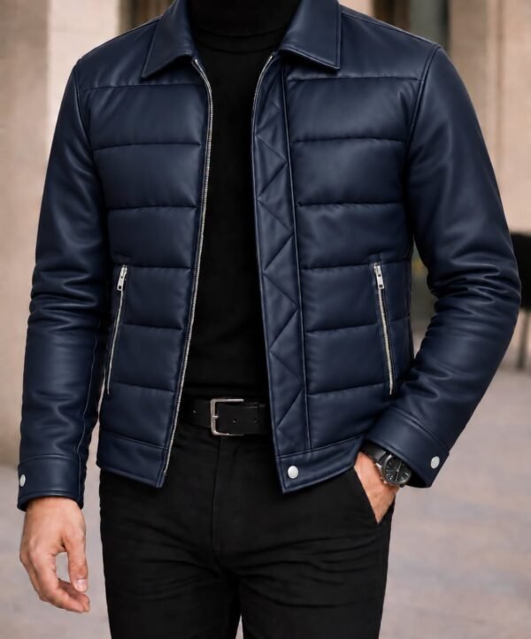Leather Look Puffer Jacket – Luxury Edition