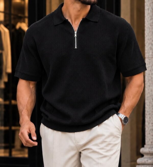 Premium Knitted Zip Polo