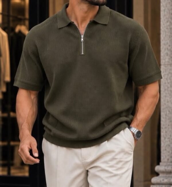 Premium Knitted Zip Polo