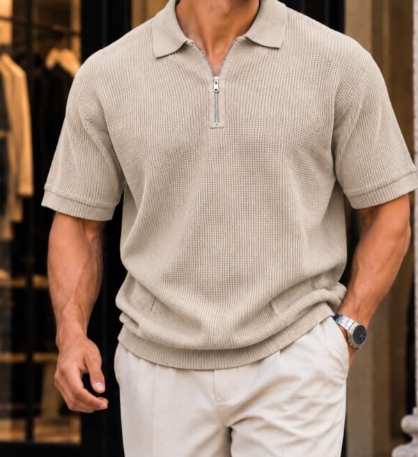 Premium Knitted Zip Polo