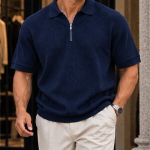 Premium Knitted Zip Polo
