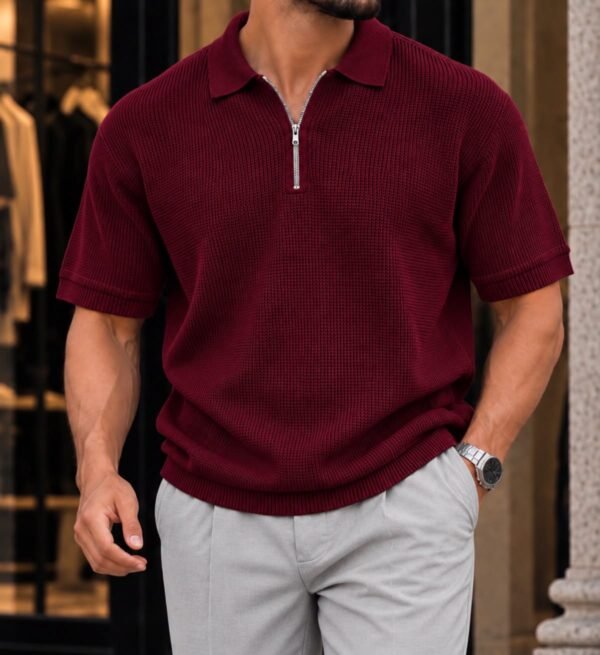 Premium Knitted Zip Polo