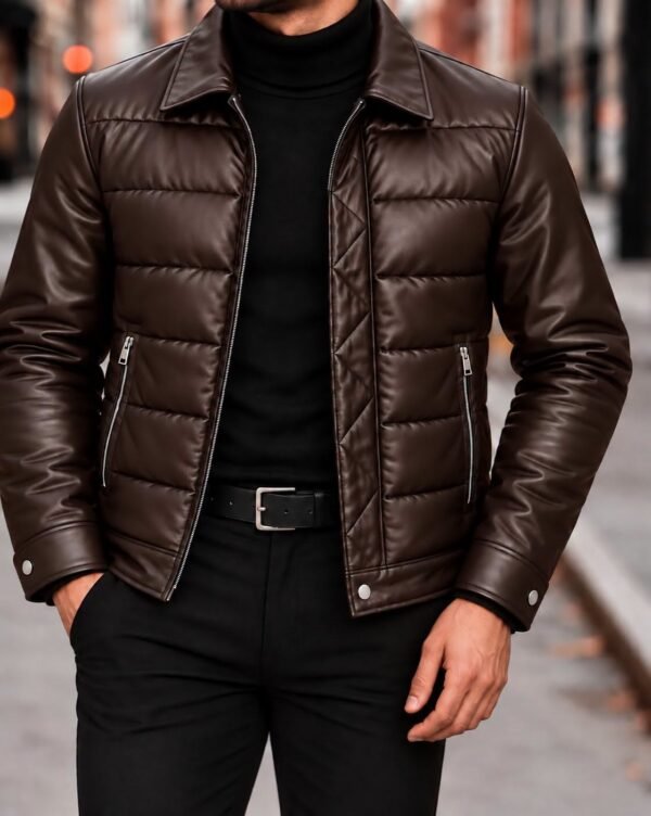 Quilted Leather-Look Jacket – Modern Elegance