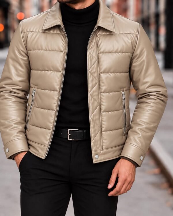 Quilted Leather-Look Jacket – Modern Elegance