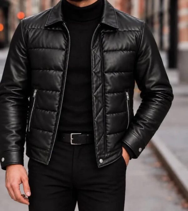 Quilted Leather-Look Jacket – Modern Elegance