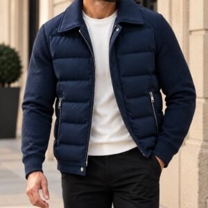 Men’s Hybrid Quilted Jacket with Knitted Sleeves – Modern Heritage