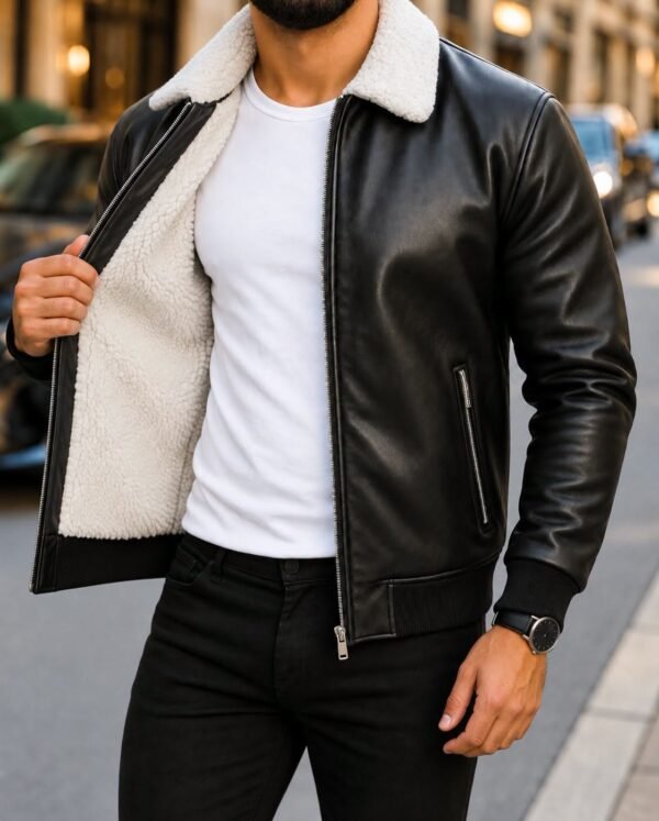 Men’s Fleece-Lined Bomber Jacket