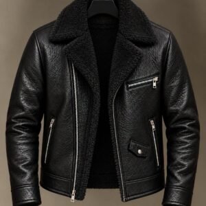 Men’s Biker Jacket with Plush Lining – Refined Character