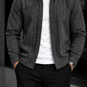 Men’s Textured Stripe Shirt – Modern Classic