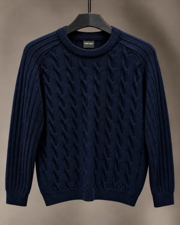 Classic Cable-Knit Crewneck Sweater