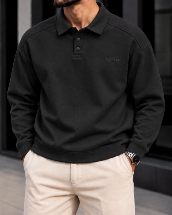PREMIUM RELAXED POLO SWEATSHIRT