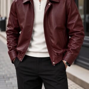 Classic Collar Bomber Jacket – Timeless Elegance
